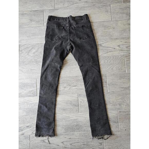 Boy's Youth Waimea Stacked Fit Denim Black Jeans Pants Size 18 Distressed - Picture 10 of 13